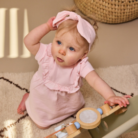 Dirkje-Meisjes Jurk ss en haarband-Soft pink