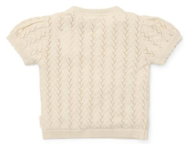 Little Dutch - Gebreide  trui korte mouw -Creme