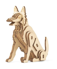 Kikkerland-Houten 3D puzzel Hond-Geel