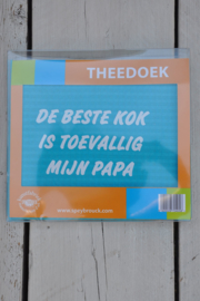 Miko-Theedoek De Beste Kok Is-Turquoise