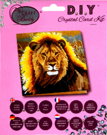 Craft Buddy- Card Kits-Diamond Painting Resting Lion- Multi Color