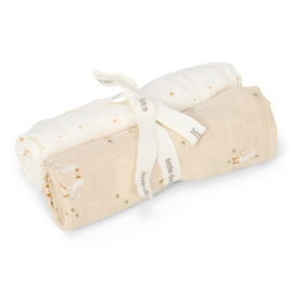 Little Dutch-Swaddle doeken 70x70 Little goose-Beige