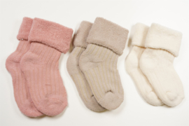 Petite Maison- baby sokken- 3-Pak Terry-Pastel Roze