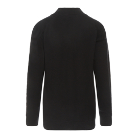 No Way Monday-Jongens Sweater with collar ls-Zwart