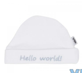 VIB-Muts Rond Hello world-White