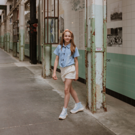 No Way Monday-Meisjes korte broek-Wit