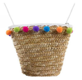 Klostermann-Raffia tas met pompons, naturel