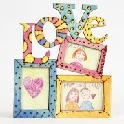 Houten Fotolijst LOVE, afm 19,7x16cm, thickness 7 mm.