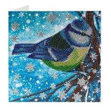 Craft Buddy- Card Kit-Diamond Painting Kaart Festive Bird 18x18cm