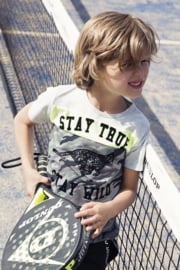 Boys T-shirt-DJ Dutch Jeans-Grey melee + neon yellow + army green