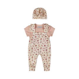 Dirkje-Meisjes 2 pce babypakje ss+ muts-Licht koraal