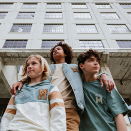 No Way Monday-Jongens  Sweater met capuchon-Stoffig groen