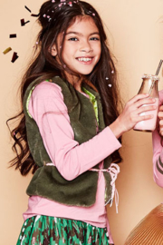 Julliette-Girls Gilet- Olive green