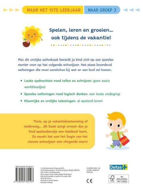 Deltas-Vakantie oefenpret - Leuke tel-, schrijf- en leesoefeningen-naar groep 3