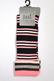 Lovestation22-Meisjes  Stripey sokken-Zwart roze