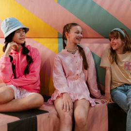 No Way Monday-Meisjes Sweater met capuchon en verlaagde shouder-Roze
