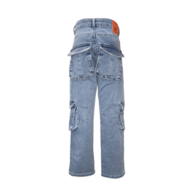 Dutch Dream Denim-Jongens Broek- Mwamba-Cargo Jeans regular-Blauw