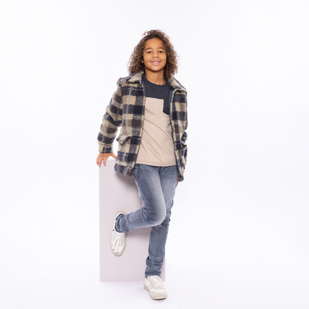 No Way Monday-Jongens T-shirt met verlaagde schouder-Anthracite