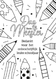Baaij Light Cards-Kleurkaarten Bedankt voor het schooljaar-White