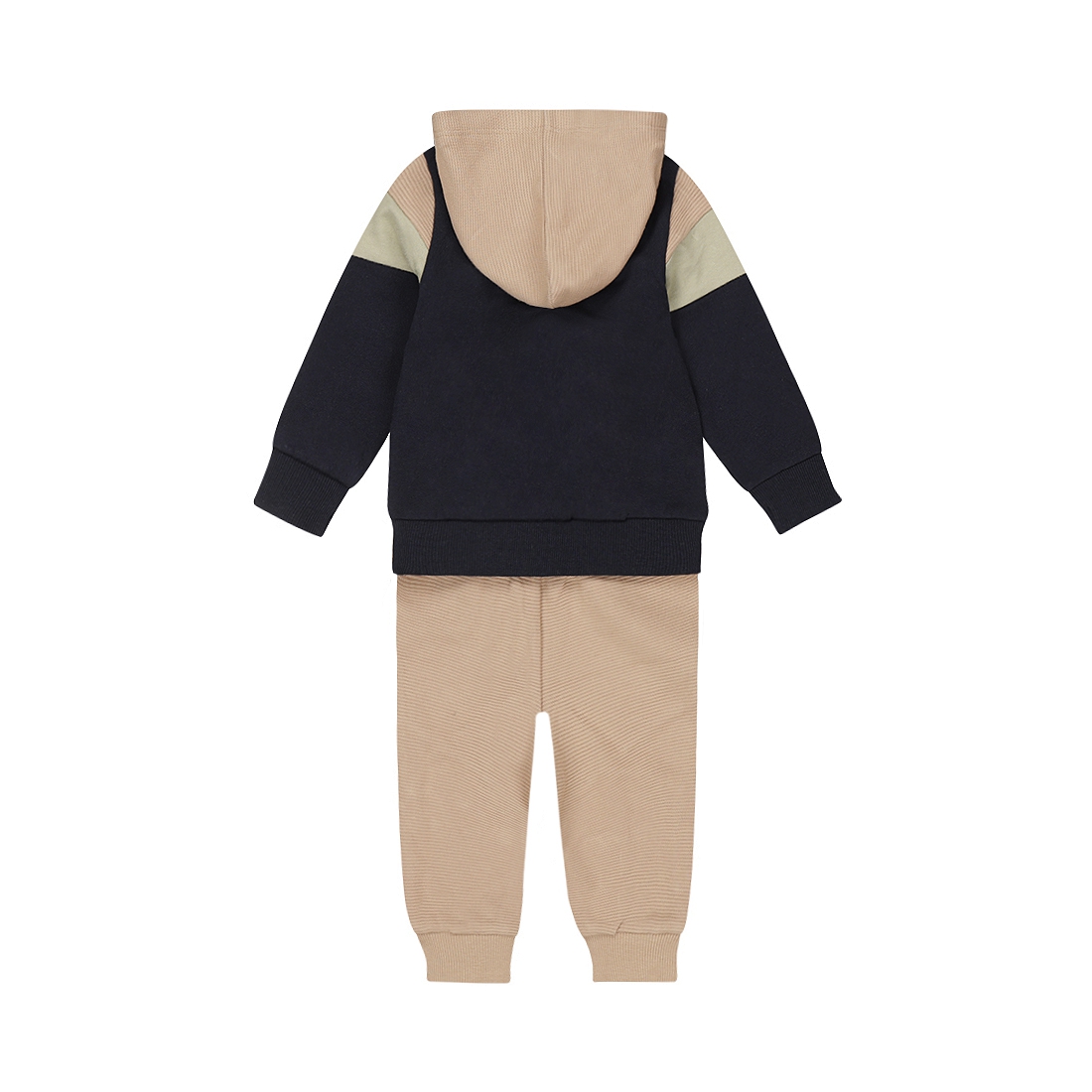 Dirkje-Jongens 2 pce babysuit-Beige grey