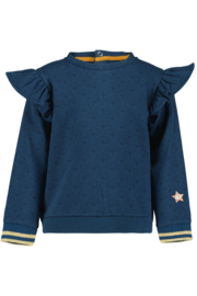 4President-Meisjes sweater Kiki- Blauw wing teal Aop