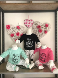 LPC-Beeren-Unisex Baby Pyjama I Love You- Green