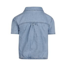 No Way Monday-Meisjes Jeansblouse ss-Blauw