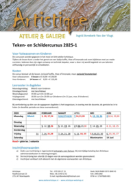 Cursus teken- en schilderen voor volwassenen.