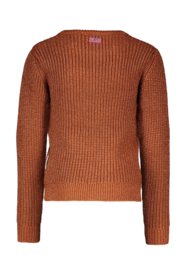 B.Nosy-Kids Meisjes pullover with lurex and contrast backsid-Cognac