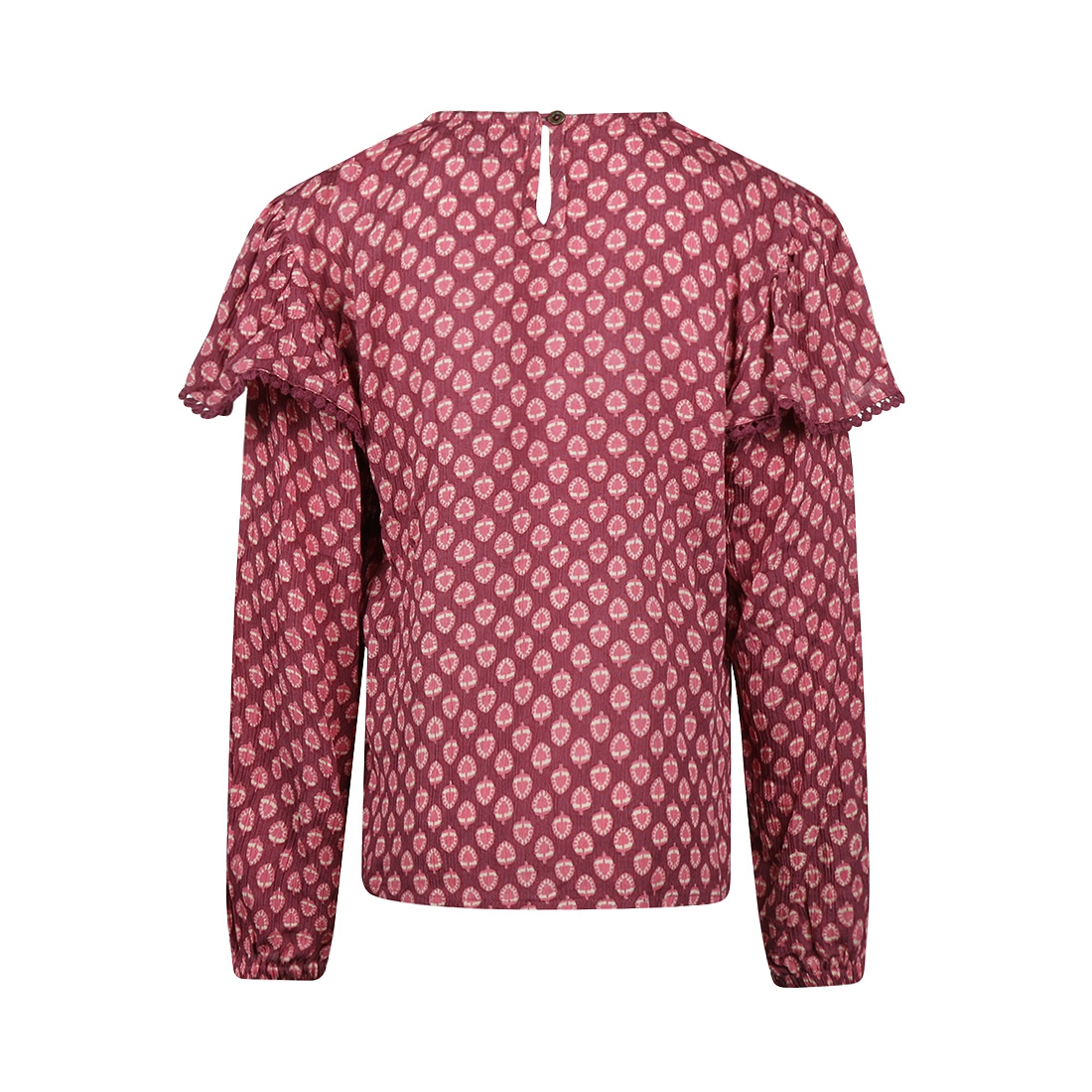 No Way Monday-Meisjes Blouse ls-Burgundy
