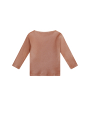 Petite Maison-Kokai rib jersey t-shirt with chest print-Caramel