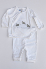 LPC-Unisex pre 2-pce Babysuit sheep-White-grey