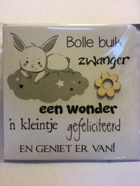 De Groot-Kaart Bolle buik zwanger...-Black-White