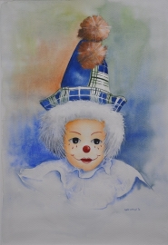 Clown, aquarelverf