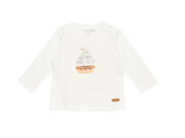 Little Dutch-T-Shirt Long Sleeves Boat-Wit