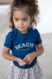 B.Nosy-Baby girls t-shirt with chest artwork and folded sleeve-ends-lake blue