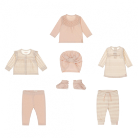 Dirkje-Baby Meisjes Muts en slofjes-Light Pink