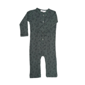 Snoozebaby Organische 1 pce babysuit- Dark Green print