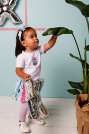 Bampidano-Baby  Girls short sleeve T-shirt Ella plain with print SUMMER-White