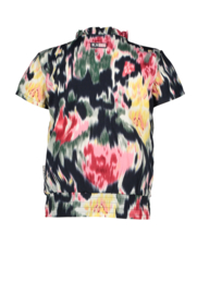 B.Nosy-Girls woven blouse with youth flower AOP-youth flower ao-Multi Color