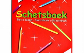 Crea Kit-CW-Schetsboek-wit papier A3 200 gr-Red