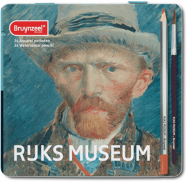 Bruynzeel- Blik 24 aquarelpotloden incl penseel- Vincent van Gogh-Blue
