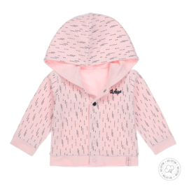 Dirkje-Baby Girls cardigan reversible Bio Cotton-Light Pink