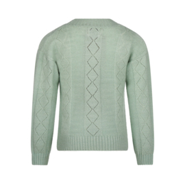 Koko Noko-Meisjes sweater verlaagde schouder-Licht aqua