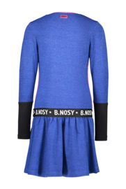 B.Nosy-Girls Kids lurex dress, contrast sleeve-end and artwork-Cobalt blue