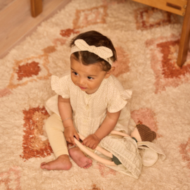 Dirkje-Meisjes 3 pc set, Dress ss, Leggings, Headband-Off White