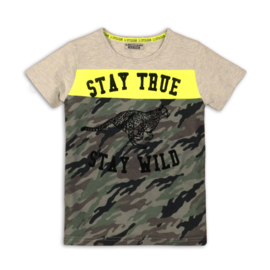 Boys T-shirt-DJ Dutch Jeans-Grey melee + neon yellow + army green