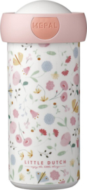 Mepal Little Dutch schoolbeker 300 ml - flowers & butterfli-Roze