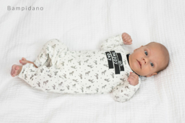 Bampidano-New Born Unisex overall allover print-Black AO