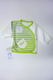 Ducky Beau-Baby Uni pre T shirt l/s-Light green stripe-White